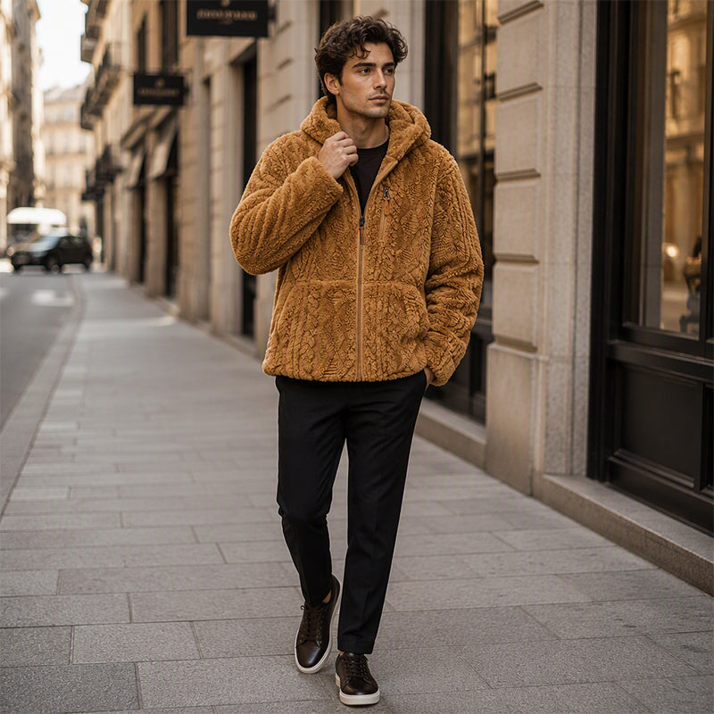 📢🎉50%Rabatt!!!🛍️✨Herren-Fleecejacke mit Kapuze und Reißverschluss