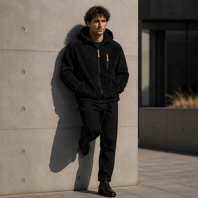 📢🎉50%Rabatt!!!🛍️✨Herren-Fleecejacke mit Kapuze und Reißverschluss
