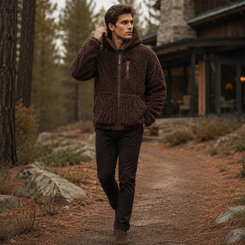 📢🎉50%Rabatt!!!🛍️✨Herren-Fleecejacke mit Kapuze und Reißverschluss