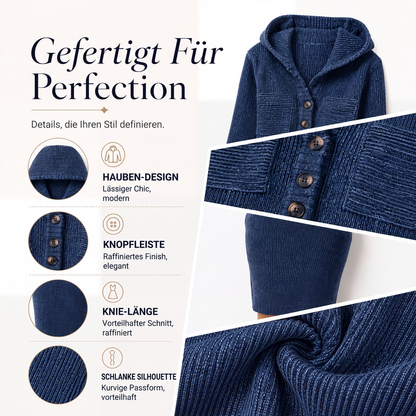 📢📢50% Rabatt!!! 🎉✨ Geripptes Damen-Maxikleid mit Kapuze