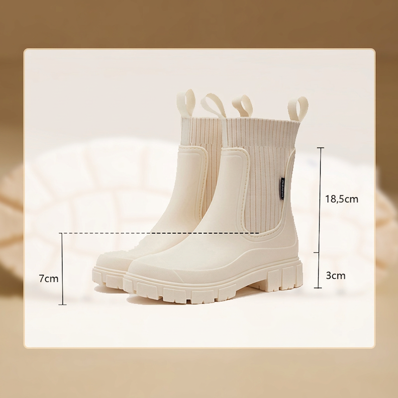 📢📢50% Rabatt!!! 🎉✨ Wasserdichte, rutschfeste Stiefel mit dicker Sohle & mittlerem Schaft – Wasserdichtes Material, profilierte Sohle und bequemer mittlerer Schaft
