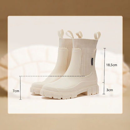 📢📢50% Rabatt!!! 🎉✨ Wasserdichte, rutschfeste Stiefel mit dicker Sohle & mittlerem Schaft – Wasserdichtes Material, profilierte Sohle und bequemer mittlerer Schaft