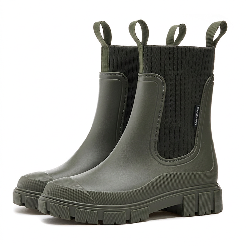 📢📢50% Rabatt!!! 🎉✨ Wasserdichte, rutschfeste Stiefel mit dicker Sohle & mittlerem Schaft – Wasserdichtes Material, profilierte Sohle und bequemer mittlerer Schaft