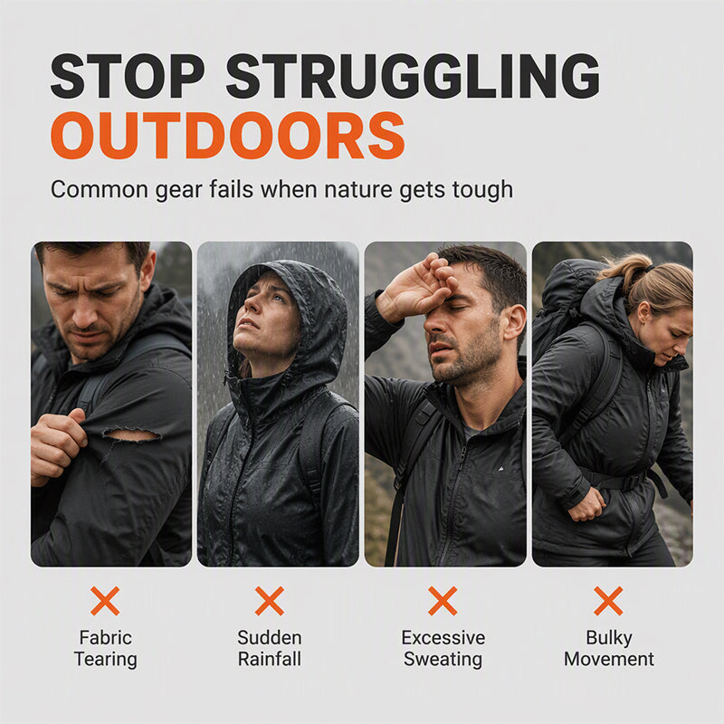 📢📢50% Rabatt!!! 🎉✨ Herren Outdoor-Wanderjacke – wasserdicht & winddicht – Wasserdichtes & winddichtes Material, atmungsaktiver Stoff und praktische Kapuze – perfekt für Wanderungen, Outdoor-Abenteuer & den aktiven Alltag