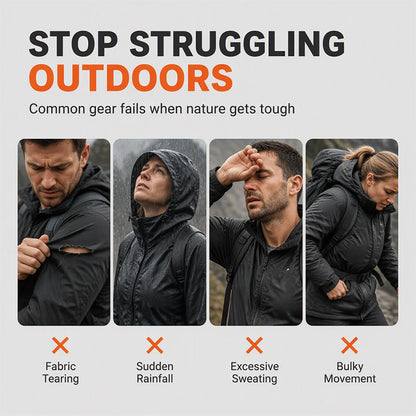 📢📢50% Rabatt!!! 🎉✨ Herren Outdoor-Wanderjacke – wasserdicht & winddicht – Wasserdichtes & winddichtes Material, atmungsaktiver Stoff und praktische Kapuze – perfekt für Wanderungen, Outdoor-Abenteuer & den aktiven Alltag