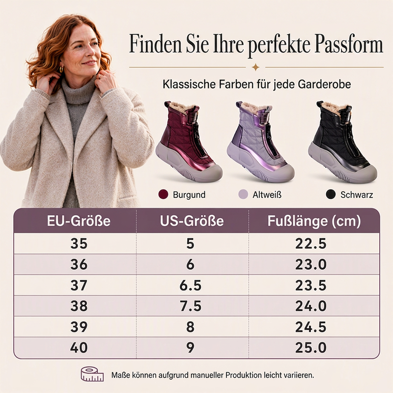 👢 Hochwertige Damen-Winterstiefel im Retro-Design – Angenehmes Tragegefühl, moderne Passform und durchdachte Details – ein Must-have für deine Wintergarderobe. Jetzt 50% Rabatt!