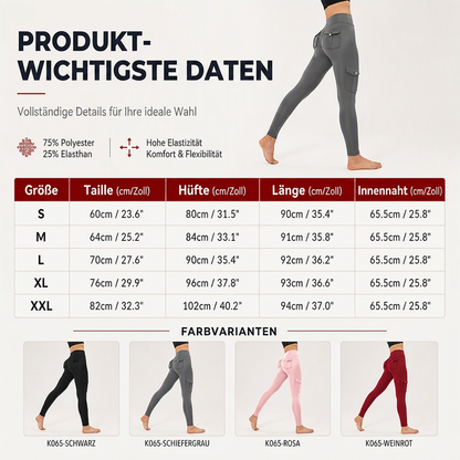 📢📢50%Rabatt!!!🎉✨Hochtaillierte Cargo-Yogahosen für Damen