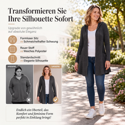 📢🎉50%Rabatt!!!🛍️✨Damen Kapuzenjacke mit Reißverschluss, mittellang