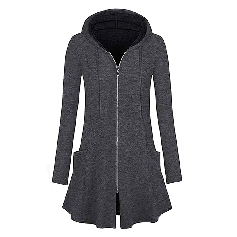 📢🎉50%Rabatt!!!🛍️✨Damen Kapuzenjacke mit Reißverschluss, mittellang