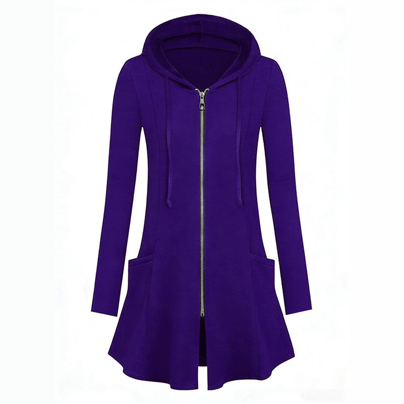 📢🎉50%Rabatt!!!🛍️✨Damen Kapuzenjacke mit Reißverschluss, mittellang
