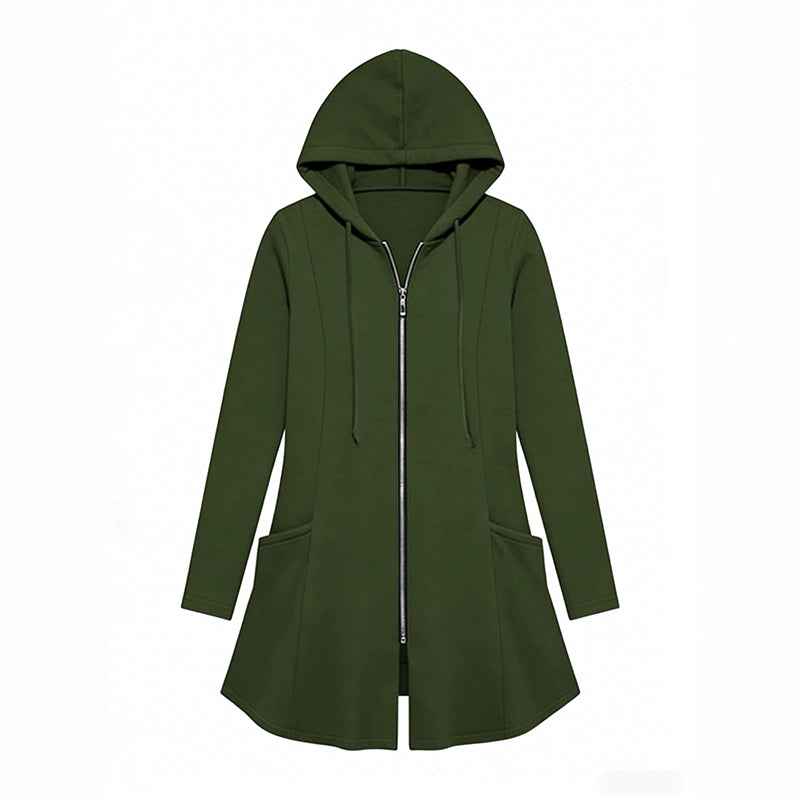 📢🎉50%Rabatt!!!🛍️✨Damen Kapuzenjacke mit Reißverschluss, mittellang