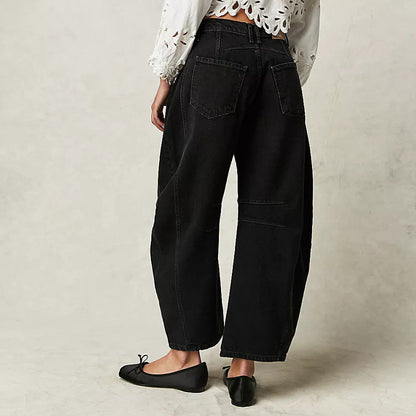 📢📢50% Rabatt!!! 🎉✨ Damen Retro-Jeans mit mittlerer Taille & gebogenem weitem Bein – Stylischer Retro-Schnitt, schmeichelhafte mittlere Taille und elegante weite Beine – perfekt für einen trendigen Look im Alltag & in der Freizeit. Jetzt -50%!