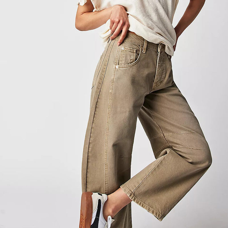 📢📢50% Rabatt!!! 🎉✨ Damen Retro-Jeans mit mittlerer Taille & gebogenem weitem Bein – Stylischer Retro-Schnitt, schmeichelhafte mittlere Taille und elegante weite Beine – perfekt für einen trendigen Look im Alltag & in der Freizeit. Jetzt -50%!