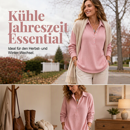 📢📢50% Rabatt!!! 🎉✨ Leger geschnittenes Langarm-T-Shirt aus Strick für Damen – Bequemes Strick-Langarmshirt, lässiger Schnitt und weiches Material – perfekt für einen gemütlichen Look im Alltag & in der Freizeit. Jetzt -50%!