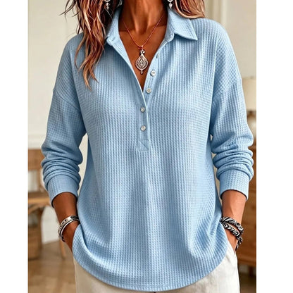 📢📢50% Rabatt!!! 🎉✨ Leger geschnittenes Langarm-T-Shirt aus Strick für Damen – Bequemes Strick-Langarmshirt, lässiger Schnitt und weiches Material – perfekt für einen gemütlichen Look im Alltag & in der Freizeit. Jetzt -50%!