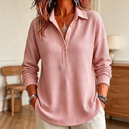 📢📢50% Rabatt!!! 🎉✨ Leger geschnittenes Langarm-T-Shirt aus Strick für Damen – Bequemes Strick-Langarmshirt, lässiger Schnitt und weiches Material – perfekt für einen gemütlichen Look im Alltag & in der Freizeit. Jetzt -50%!