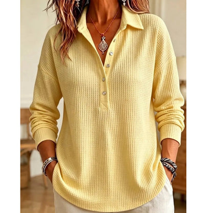 📢📢50% Rabatt!!! 🎉✨ Leger geschnittenes Langarm-T-Shirt aus Strick für Damen – Bequemes Strick-Langarmshirt, lässiger Schnitt und weiches Material – perfekt für einen gemütlichen Look im Alltag & in der Freizeit. Jetzt -50%!