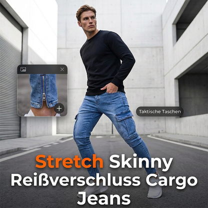 📢📢50% Rabatt!!! 🎉✨ Skinny Fit Stretch-Cargojeans für Herren