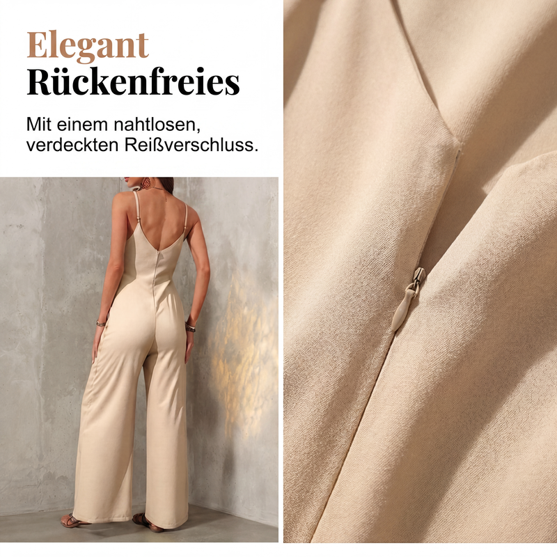 📢📢50% Rabatt!!! 🎉✨ Damen-Casual-Jumpsuit mit V-Ausschnitt & Spaghettiträgern