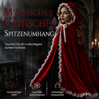 📢📢50% Rabatt!!! 🎉✨ Dramatische Spitzenumhang mit Kapuze