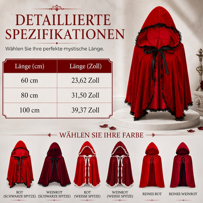 📢📢50% Rabatt!!! 🎉✨ Dramatische Spitzenumhang mit Kapuze