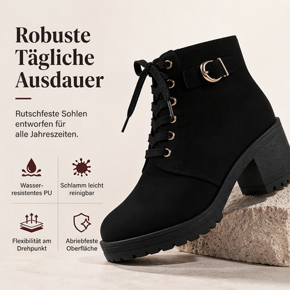 📢📢50%Rabatt!!!🎉✨Damen-Stiefeletten mit Blockabsatz und Plateausohle
