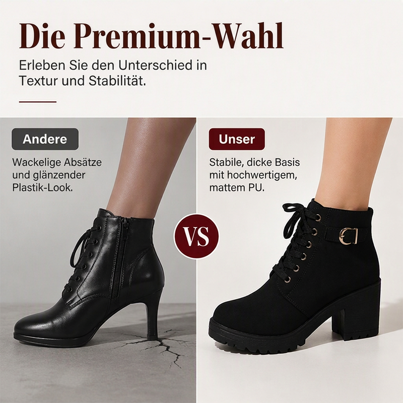 📢📢50%Rabatt!!!🎉✨Damen-Stiefeletten mit Blockabsatz und Plateausohle