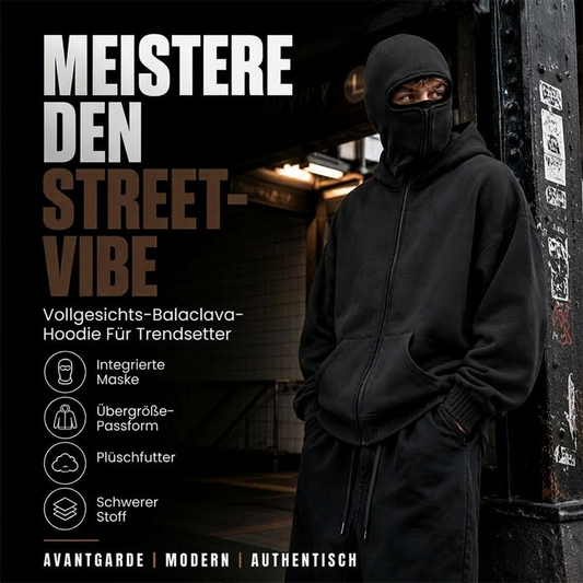 Herren-Sweatshirt mit Reißverschluss und Doppelkapuze