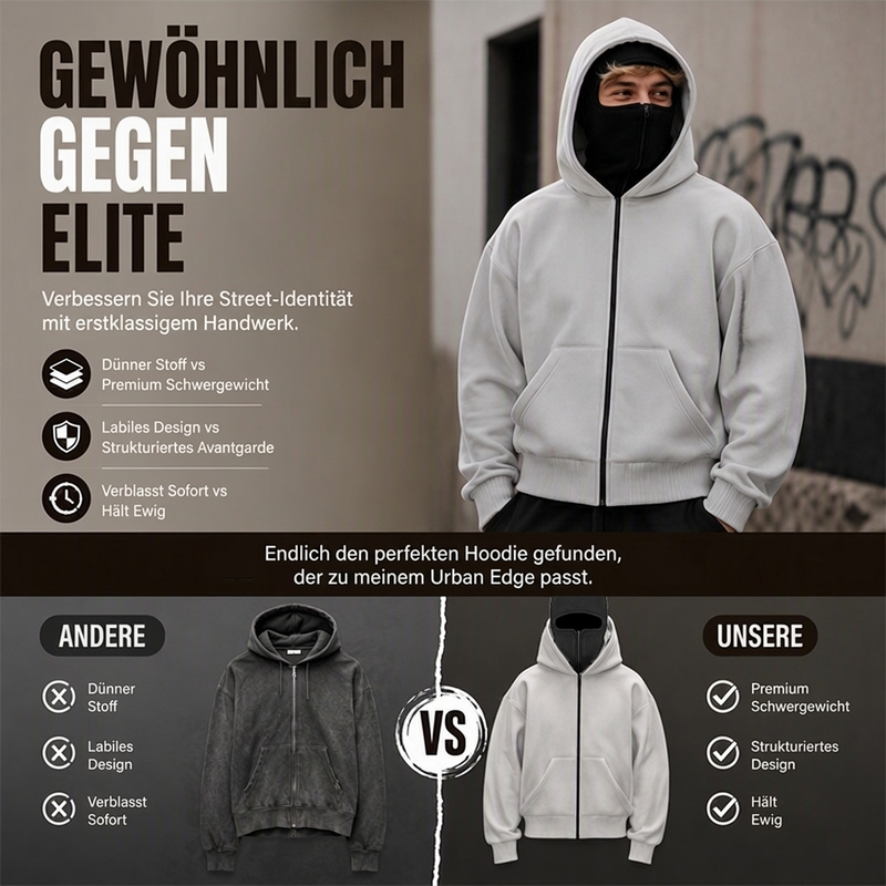 📢📢50% Rabatt!!! 🎉✨ Herren-Sweatshirt mit Reißverschluss & Doppelkapuze