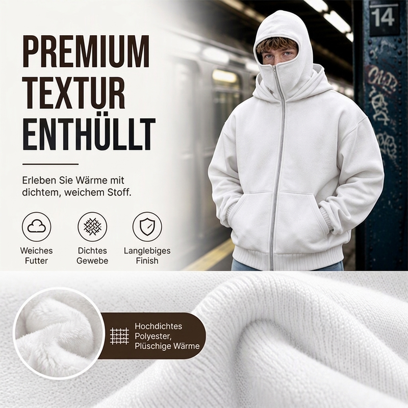 📢📢50% Rabatt!!! 🎉✨ Herren-Sweatshirt mit Reißverschluss & Doppelkapuze