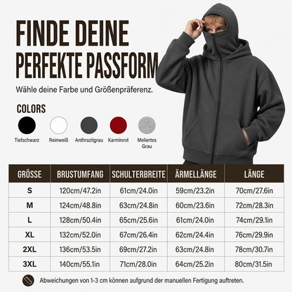 📢📢50% Rabatt!!! 🎉✨ Herren-Sweatshirt mit Reißverschluss & Doppelkapuze