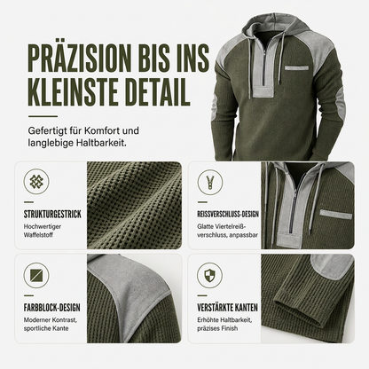 📢📢50% Rabatt!!! 🎉✨ Herren Freizeit Patchwork Waffelstrick Hoodie