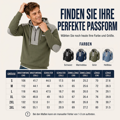 📢📢50% Rabatt!!! 🎉✨ Herren Freizeit Patchwork Waffelstrick Hoodie