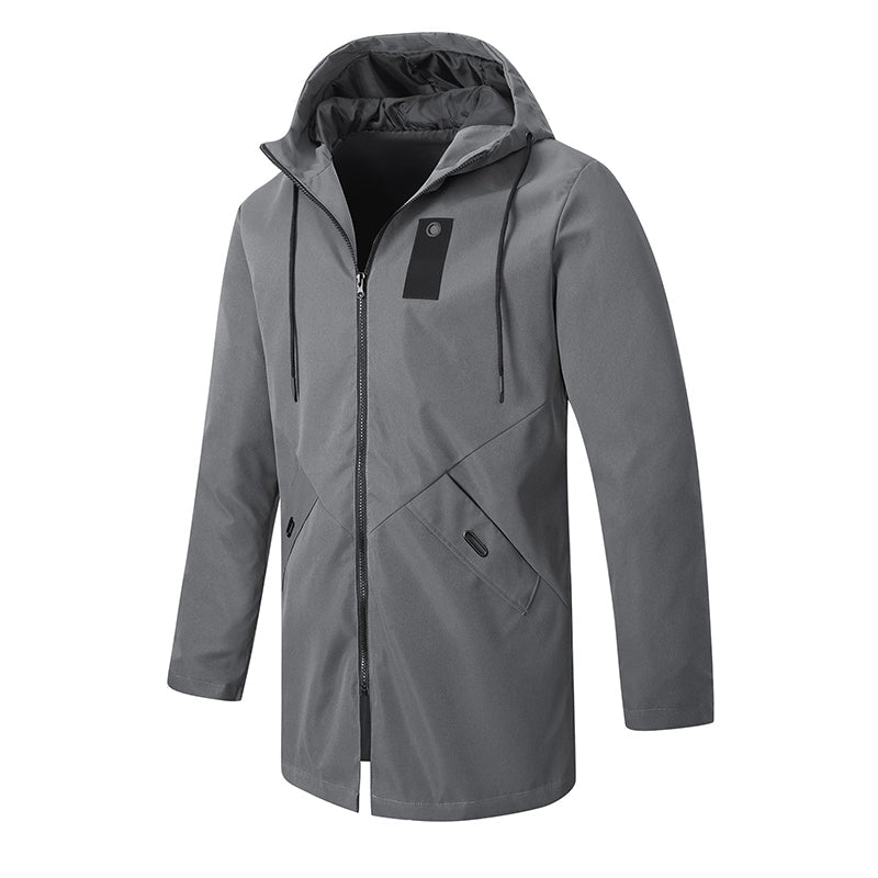 📢🎉50%Rabatt!!!🛍️✨Herren-Windbreaker-Trenchcoat mit Kapuze, mittlere Länge