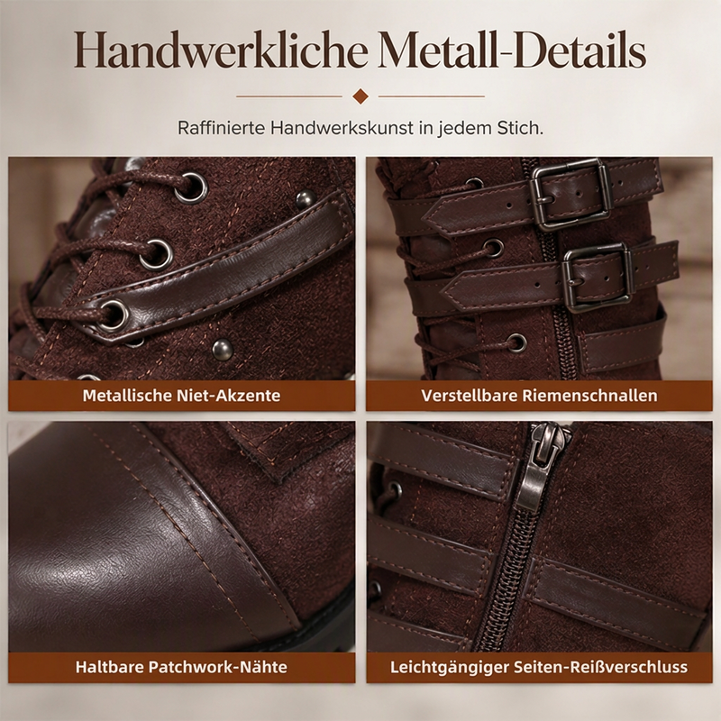 📢📢50% Rabatt!!! 🎉✨ Damen Vintage-Schnürstiefel mit Schnalle