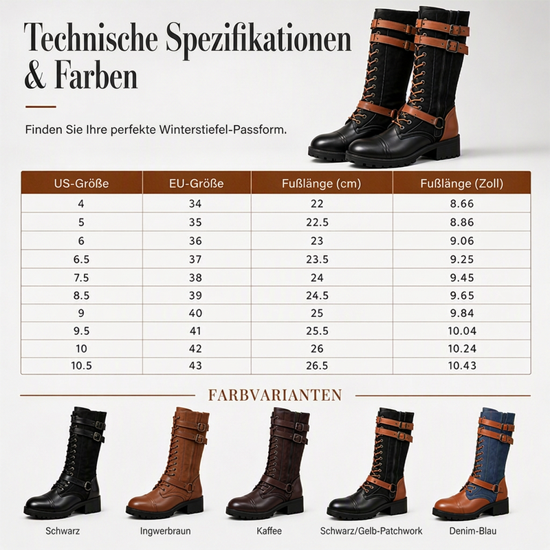 📢📢50% Rabatt!!! 🎉✨ Damen Vintage-Schnürstiefel mit Schnalle