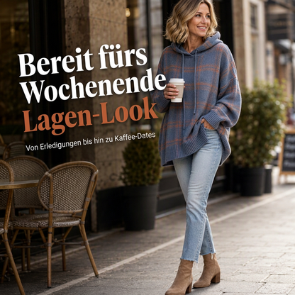 📢📢50% Rabatt!!! 🎉✨ Retro-Karierter Kapuzenstrickpullover für Damen