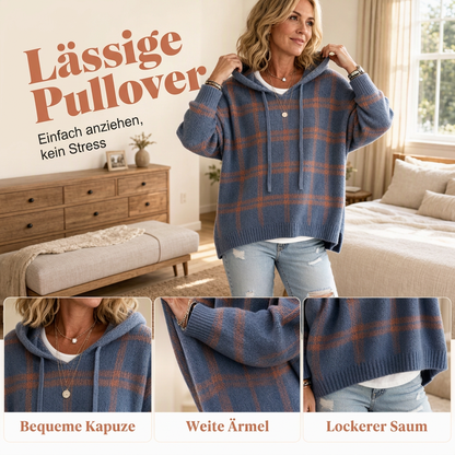📢📢50% Rabatt!!! 🎉✨ Retro-Karierter Kapuzenstrickpullover für Damen