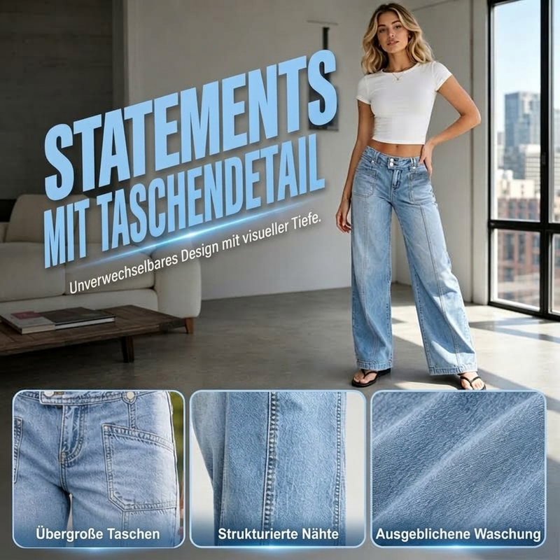 📢🎉50%Rabatt!!!🛍️✨Schmeichelnde Weite-Bein-Jeans