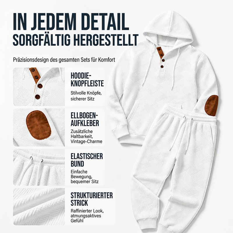 📢📢50% Rabatt!!! 🎉✨ Strukturiertes Hoodie- & Jogginghosen-Set für Herren