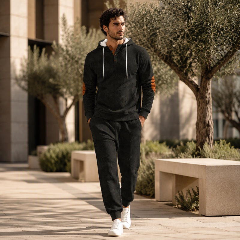 📢📢50% Rabatt!!! 🎉✨ Strukturiertes Hoodie- & Jogginghosen-Set für Herren