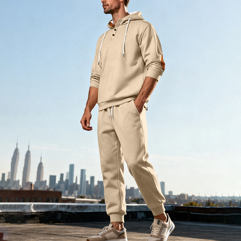 📢📢50% Rabatt!!! 🎉✨ Strukturiertes Hoodie- & Jogginghosen-Set für Herren