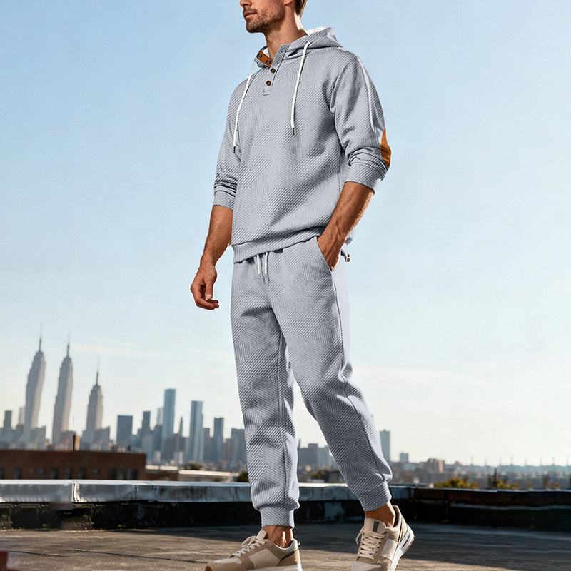 📢📢50% Rabatt!!! 🎉✨ Strukturiertes Hoodie- & Jogginghosen-Set für Herren