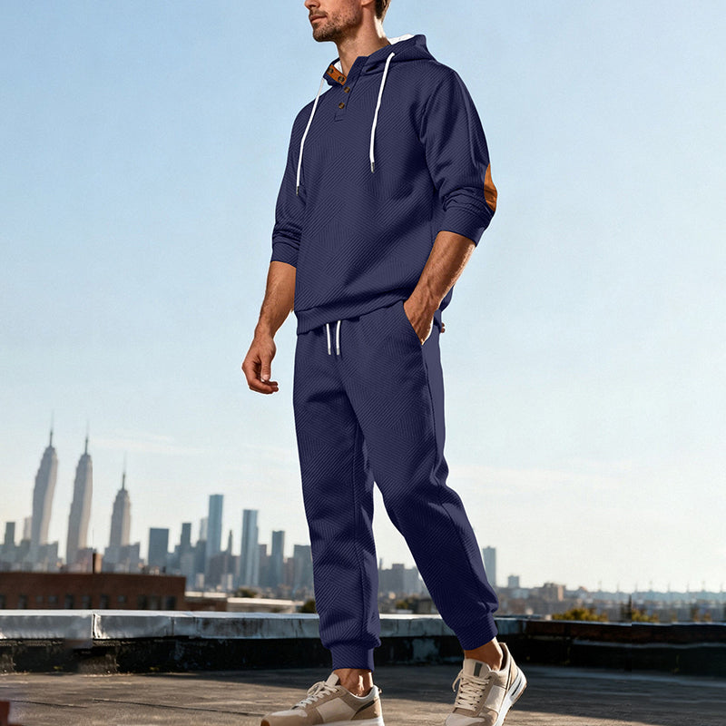 📢📢50% Rabatt!!! 🎉✨ Strukturiertes Hoodie- & Jogginghosen-Set für Herren