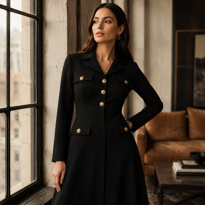 📢📢50% Rabatt!!! 🎉✨ Elegantes Maxikleid mit Revers für Damen