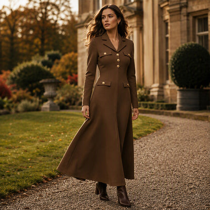 📢📢50% Rabatt!!! 🎉✨ Elegantes Maxikleid mit Revers für Damen