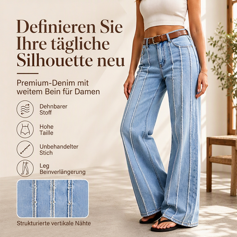 📢🎉50%Rabatt!!!🛍️✨Damen-Stretch-Weitbeinjeans mit roher Kante