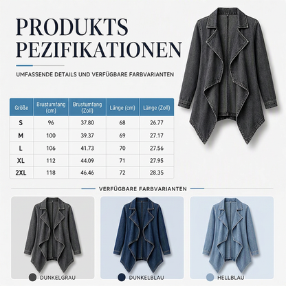 📢📢50% Rabatt!!! 🎉✨ Jeans-Trenchjacke für Damen mit offenem Schnitt