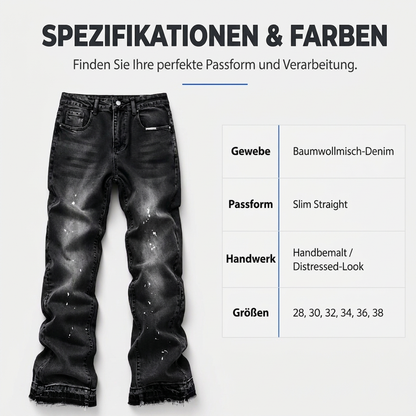 📢📢50% Rabatt!!! 🎉✨ Herren-Jeans im Urban-Streetstyle – Farbspritzer-Optik & Used-Look Denim