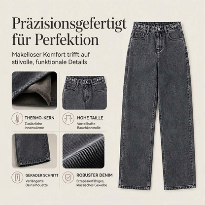 📢📢50% Rabatt!!! 🎉✨ Damen Weite Jeans mit warmem Futter – Bequeme weite Jeans, wärmendes Innenfutter und stylischer Denim – perfekt für einen warmen & modischen Look an kalten Tagen. Jetzt -50%!